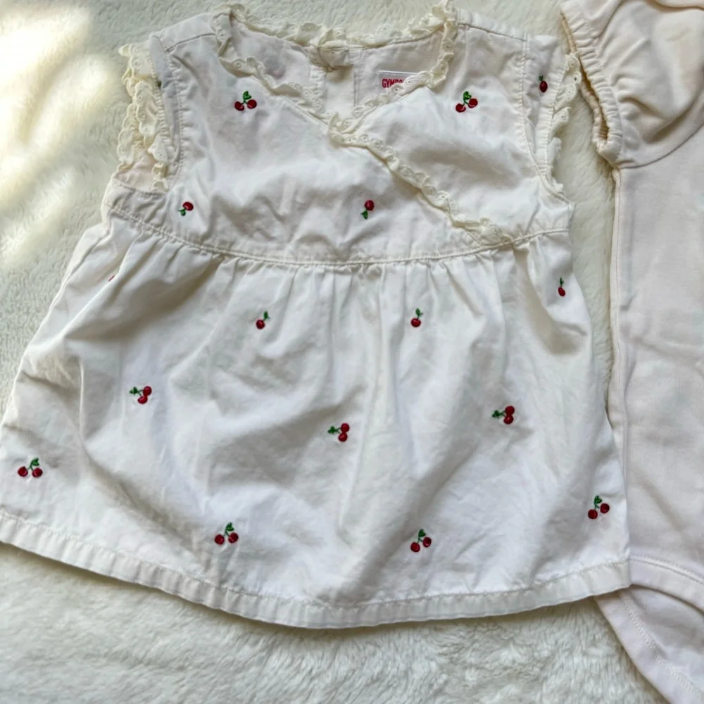 Gymboree Baby Summer Cherry‎ Top & Aloha Onesie Bundle Size 6-12months EUC